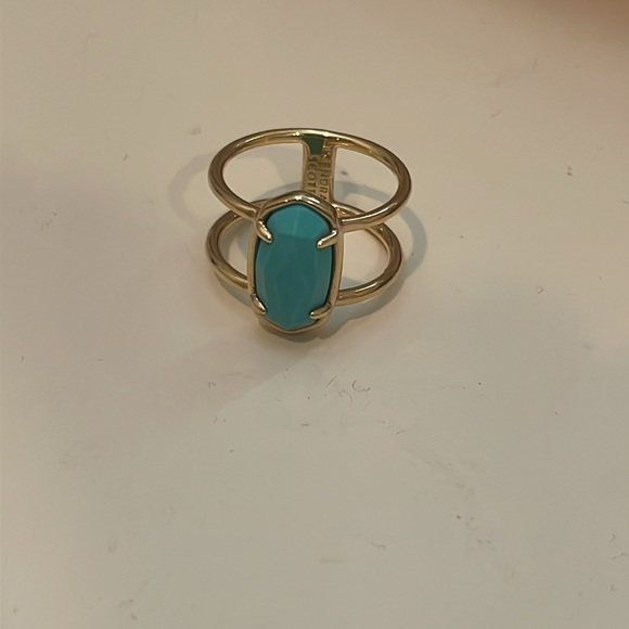 Kendra Scott Elyse 18k Gold Vermeil Double Band Ring in Turquoise - Picture 3 of 5